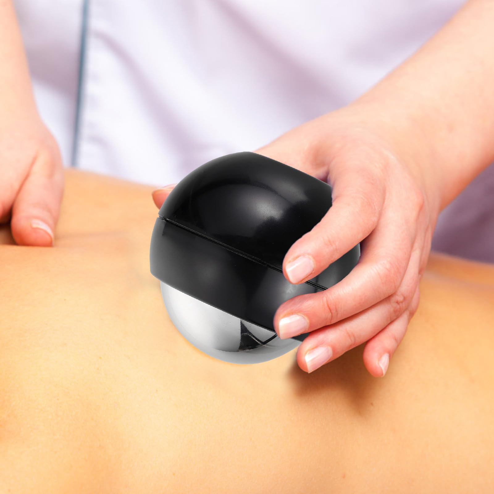 Homoyoyo Rodillo de Masaje Muscular Bola de Acero Inoxidable y Diseño Ergonómico para Yoga y Fitness Función de Compresa Fría para Alivio Lumbar