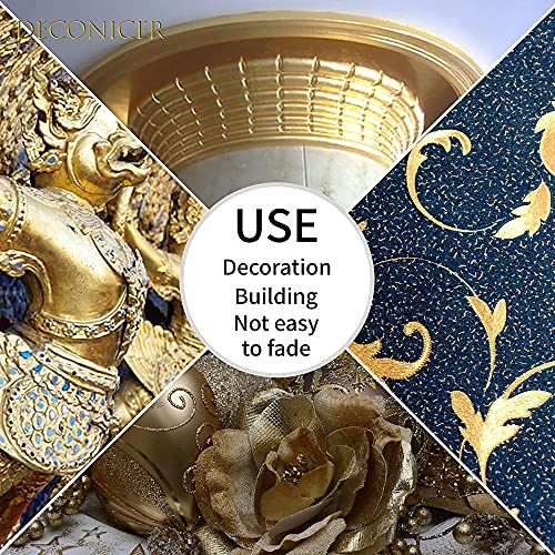Deconicer 300Pcs Imitaion Gold Leaf Sheets For Resin.3 Multi-Color Gold Foil Sheets (Gold,Silver,Rose Gold) Are Suitable For Art,Crafts,Resin,Painting,Furniture,Decoration.3.15×3.35 Inches. #TOP4