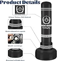 Vista 3 de Standing Punching Bag with Stand Adult, 70'' Freestanding Heavy Boxing Bag with Electric Air Pump