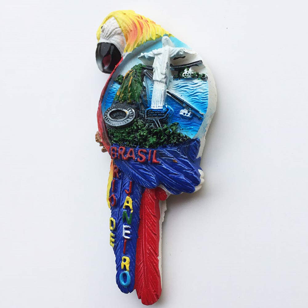 Messico Cancun Pappagallo Magneti per frigorifero 3D dipinti a mano Souvenir turistici Adesivi magnetici per frigorifero Decorazioni per la casa