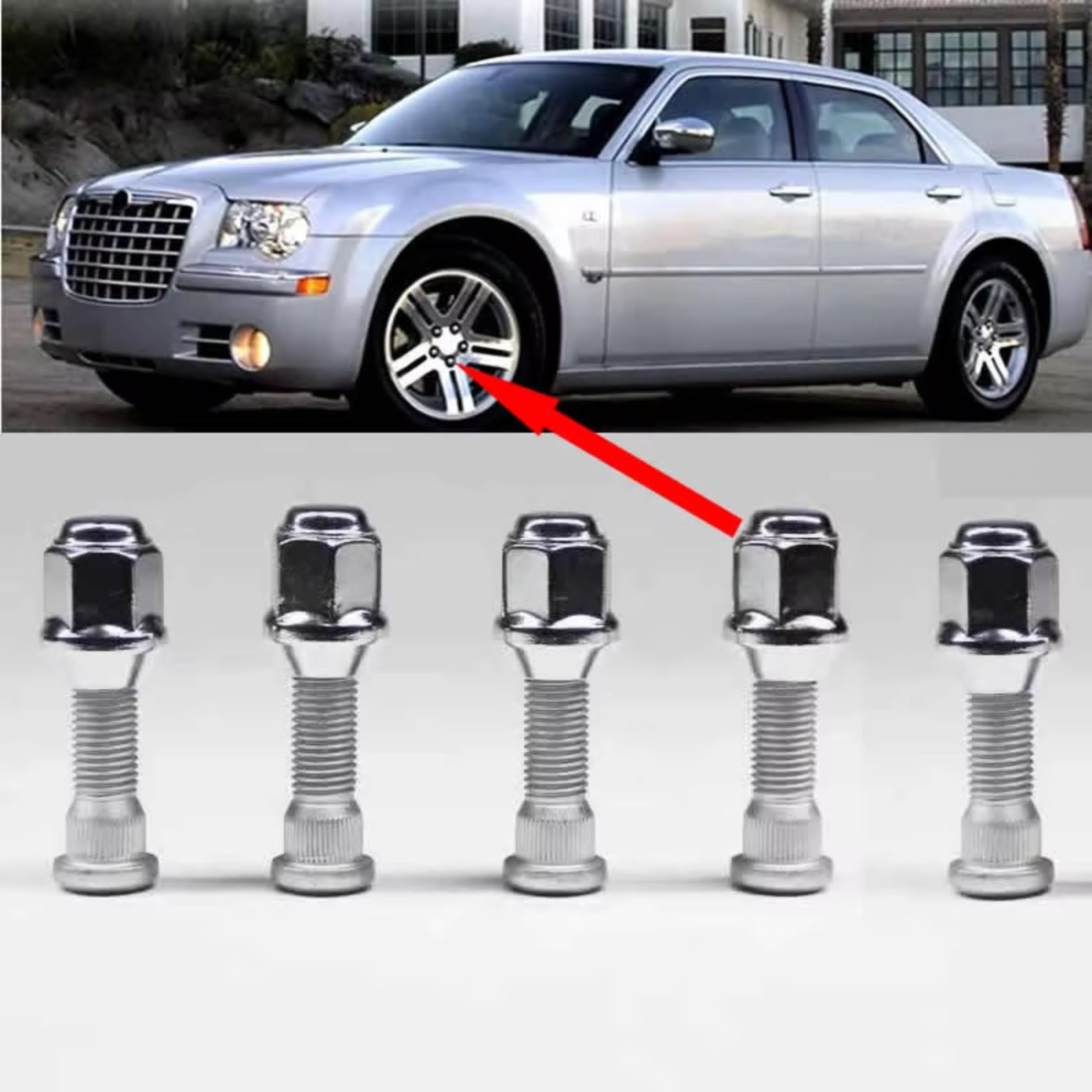 Compatible Avec Chrysler Pour 300C Kit Boulons Et Écrous Pour Moyeu Roue 1 Pièce Référence 06509873AA Pièces Auto Roue