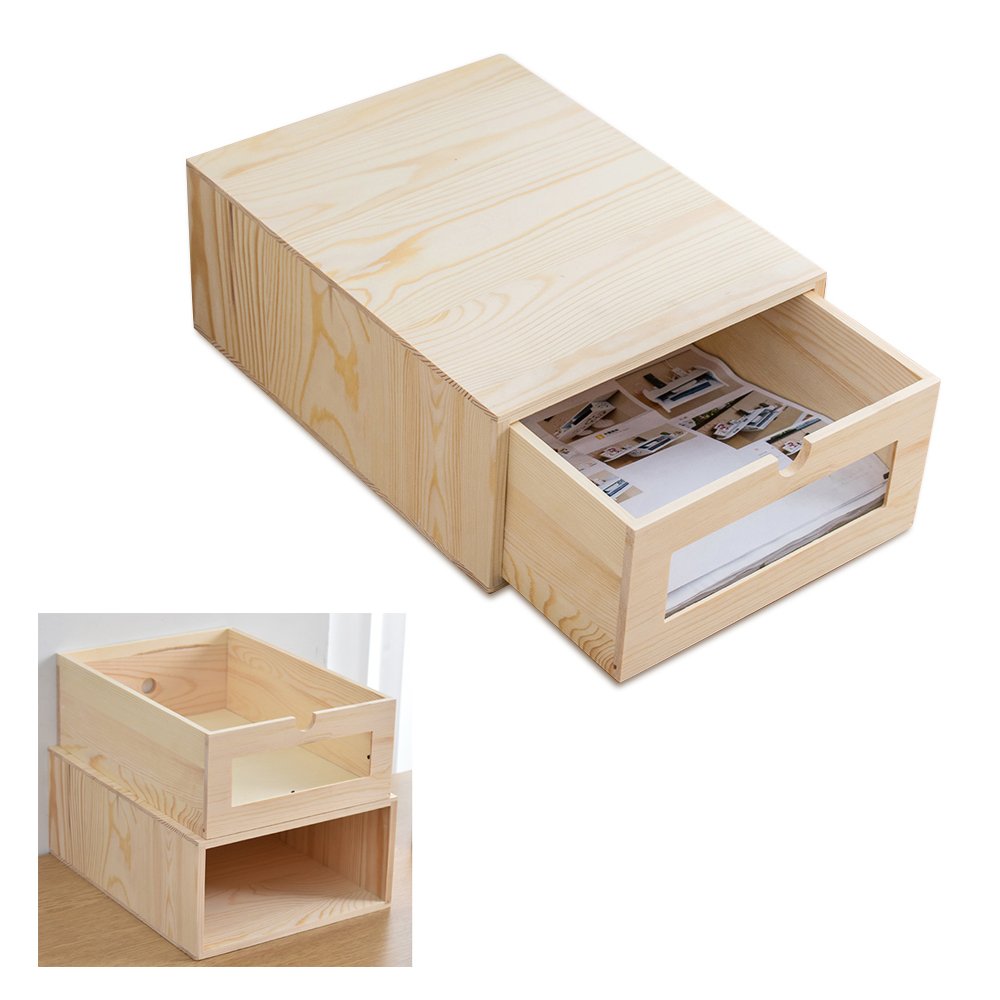 Buy Wooden Desk Organiser with Pull Out Drawers,BAFFECT Home Office A4