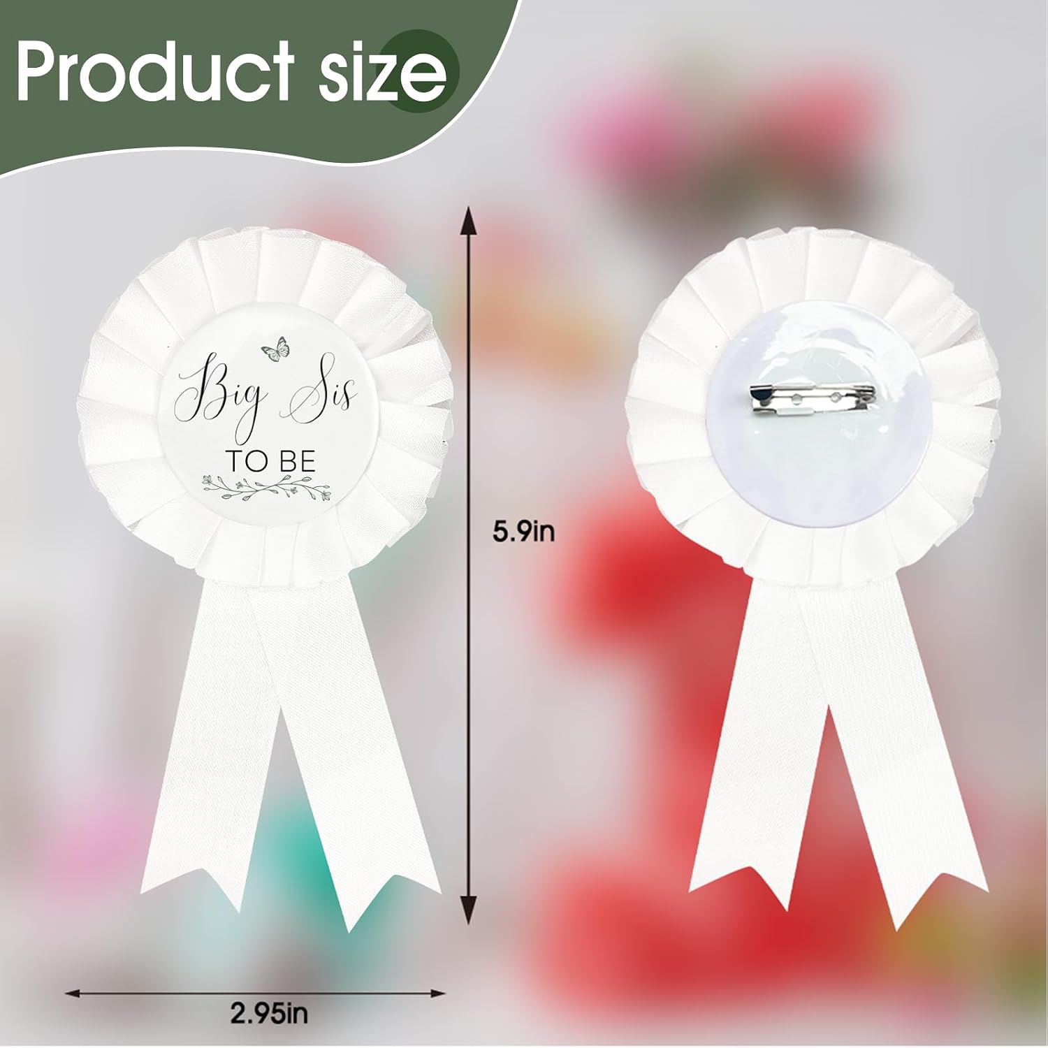 Green Sage Big Sis to Be & Big Brother to Be Tinplate Badge Pins for Baby Shower Decorations Welcome Baby Girl or Boy, Baby Shower Button New Dad for Gender Reveals Party, Baby Celebration.