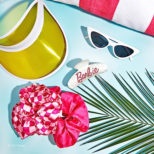 Barbie x Kitsch Satin Brunch Scrunchies - Softer Than Silk Hair Ties for Women & Girls | Stylish 2pc Set (Barbie Pink) - 9