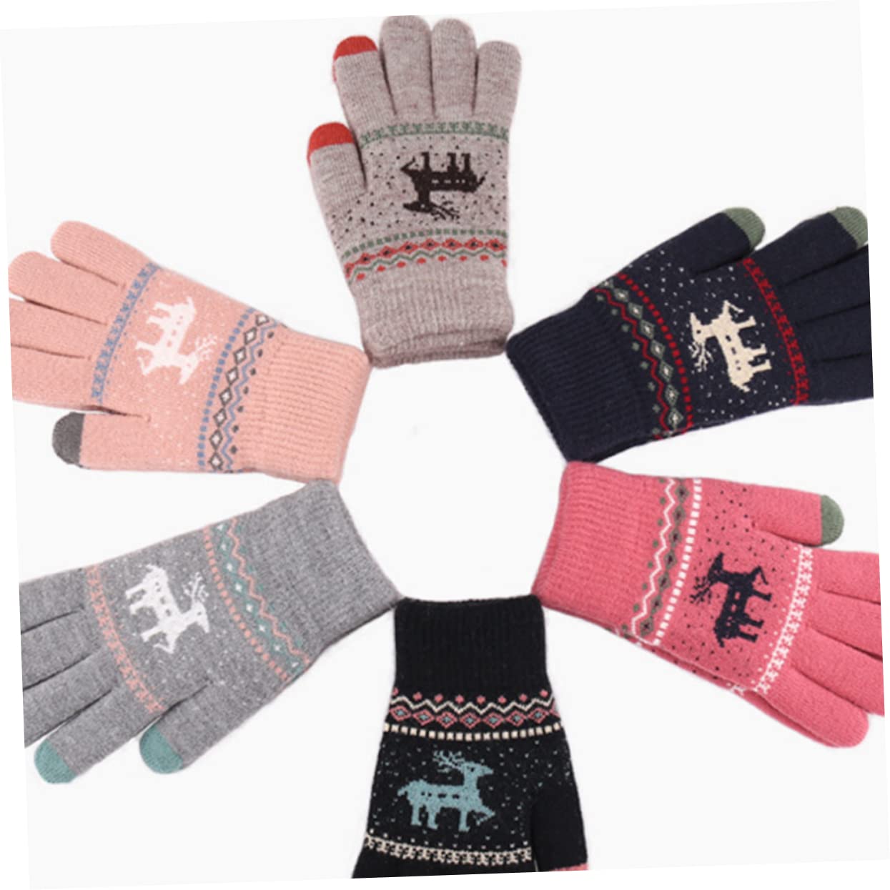 GALPADA 3 Pares Guantes gruesos guantes de punto para de punto para hombre deportivos accesorios de Mitones de dedo para pantalla táctil