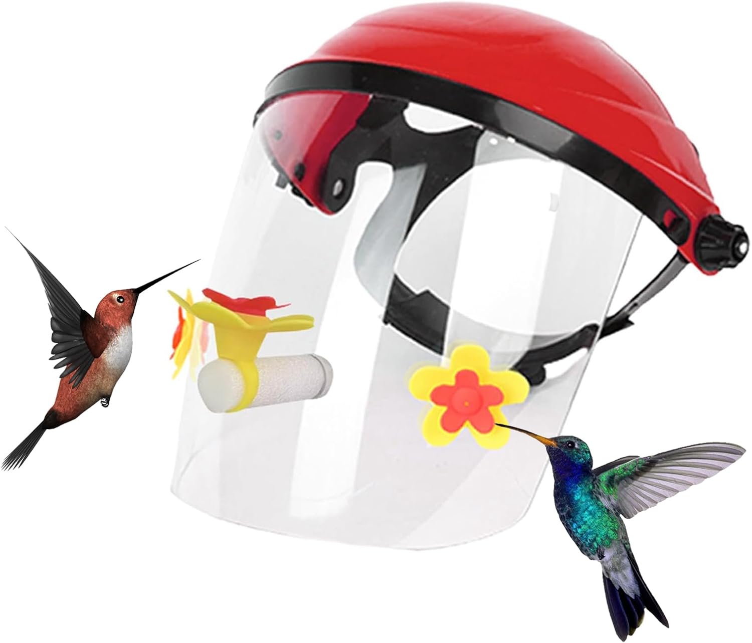 Wearable Hummingbird Feeder Mask, Hummingbird Helmet, Hummingbird Hat Feeder