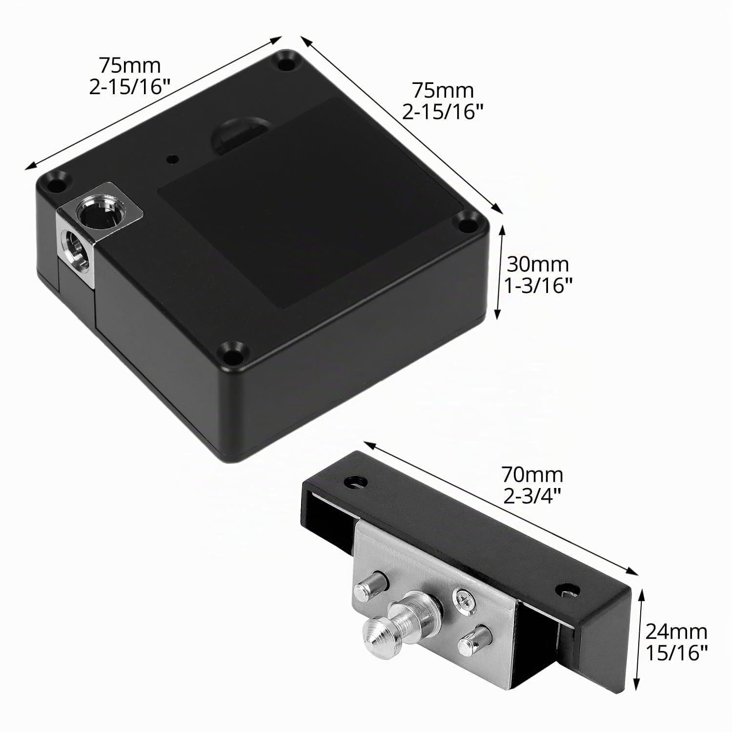 QWORK® Cerradura de cajón RFID, Cerraduras ocultas para armario, Negro