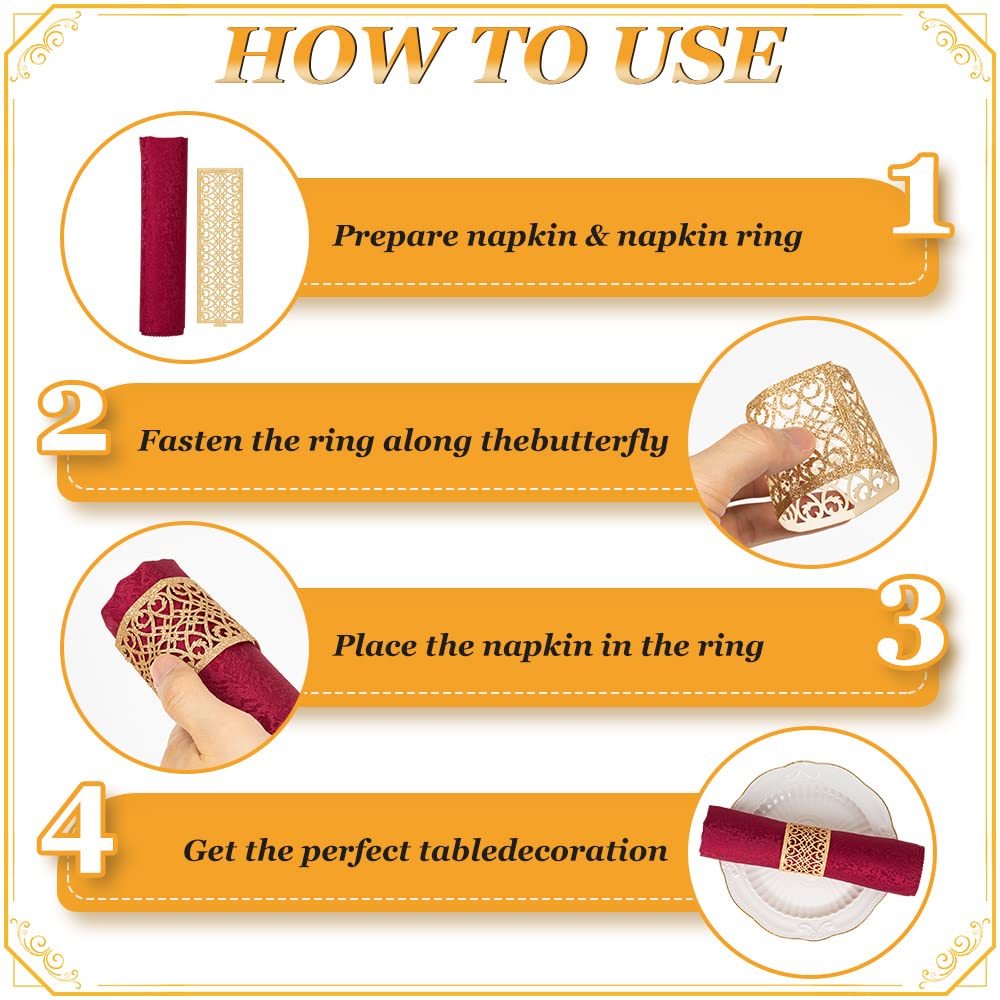 100 Pcs Disposable Napkin Rings - Sparkling Paper Napkin Holders For Wedding, Party, Dinner Table Decor, Pink - View #13