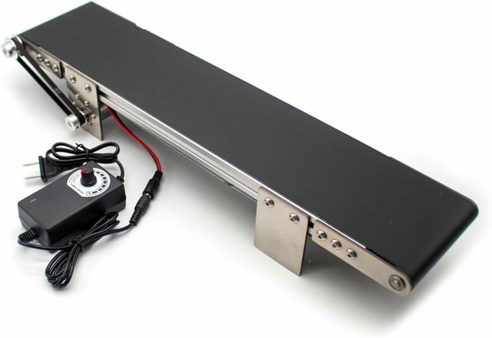 Mini nastro trasportatore piano d'appoggio elettrico, cinghia anti-statica in PVC con controllo a velocità senza passo, trasporto automatizzato compatto per la linea di assemblaggio della fabbrica, te