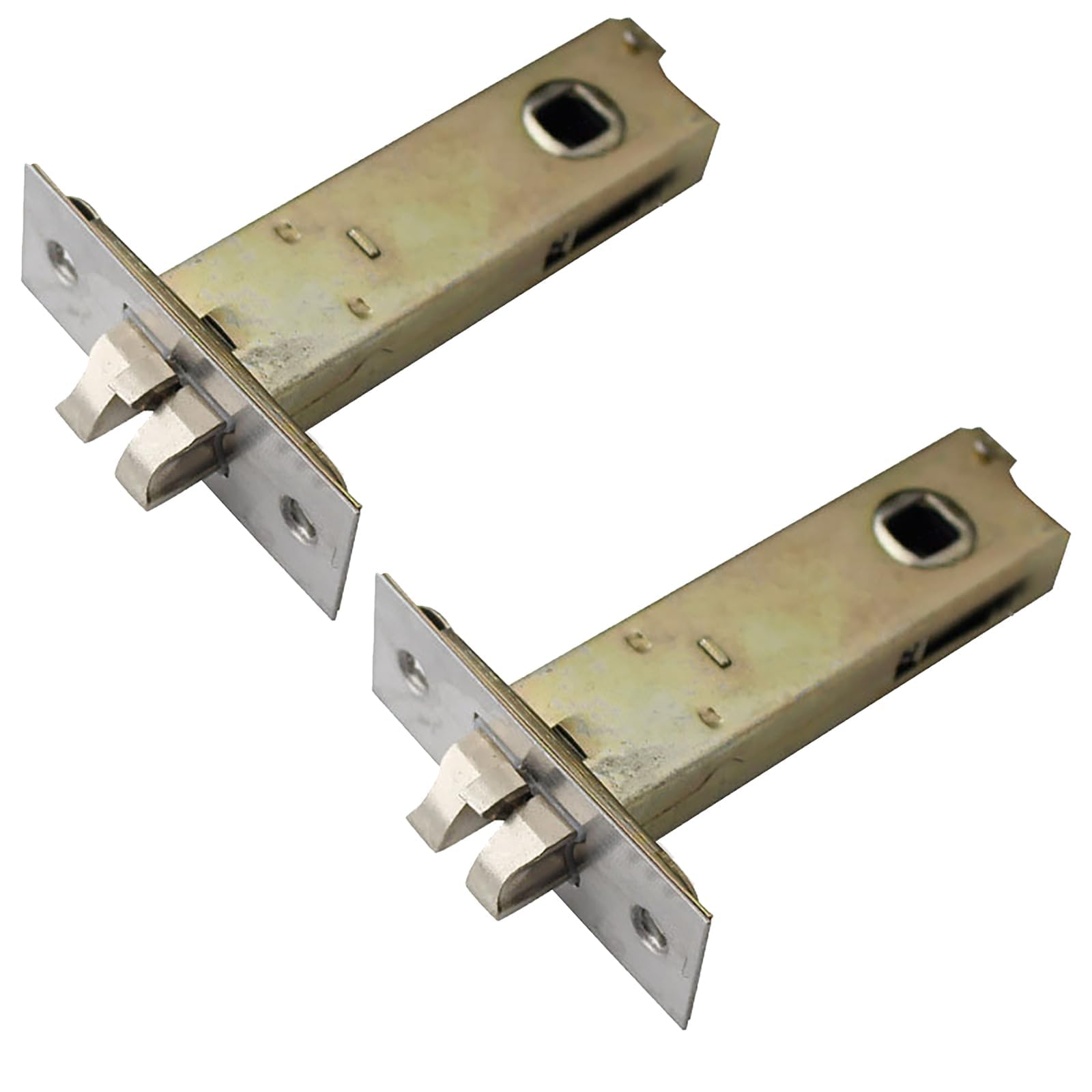 TOP-VIGOR 2Pcs 70mm Tubular Mortice Latch, Forked Tongue Lock with Door Stopper