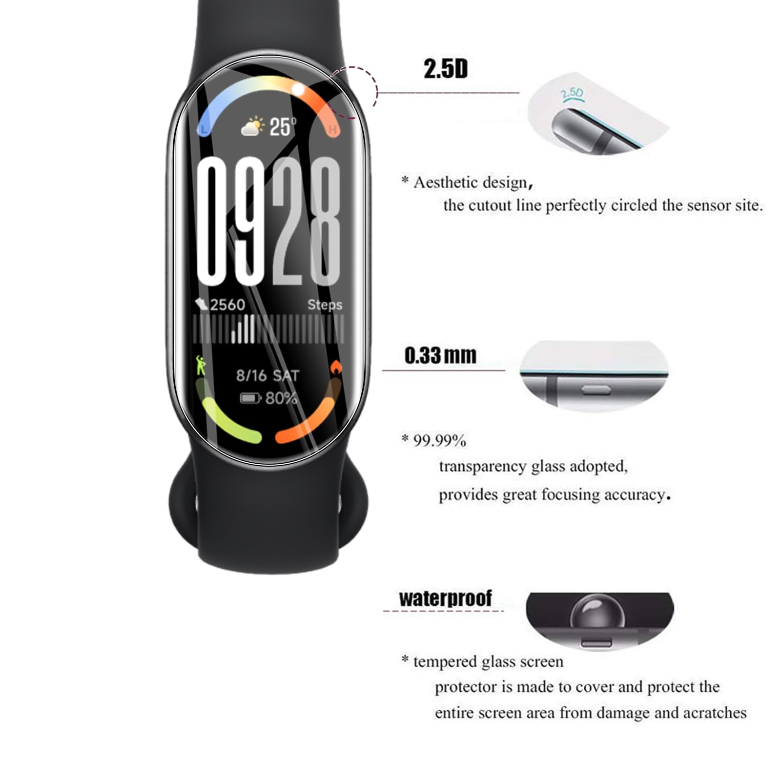AOKUMA Osłona ekranu do Xiaomi Smart Band 10 [3 sztuki] Elastyczna folia ochronna z TPU kompatybilna z Xiaomi Smart Band 10, HD, przezroczysta, odporna na zarysowania, łatwa instalacja