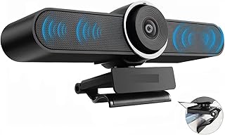 DAPIPA Web Camera, Conference USB 1080P Web Camera 124° Wide Angle Webcam With Microphone And Speaker For Smart TV PC Living Streaming Computer Camera for Calls/Conference,Laptop/Deskto