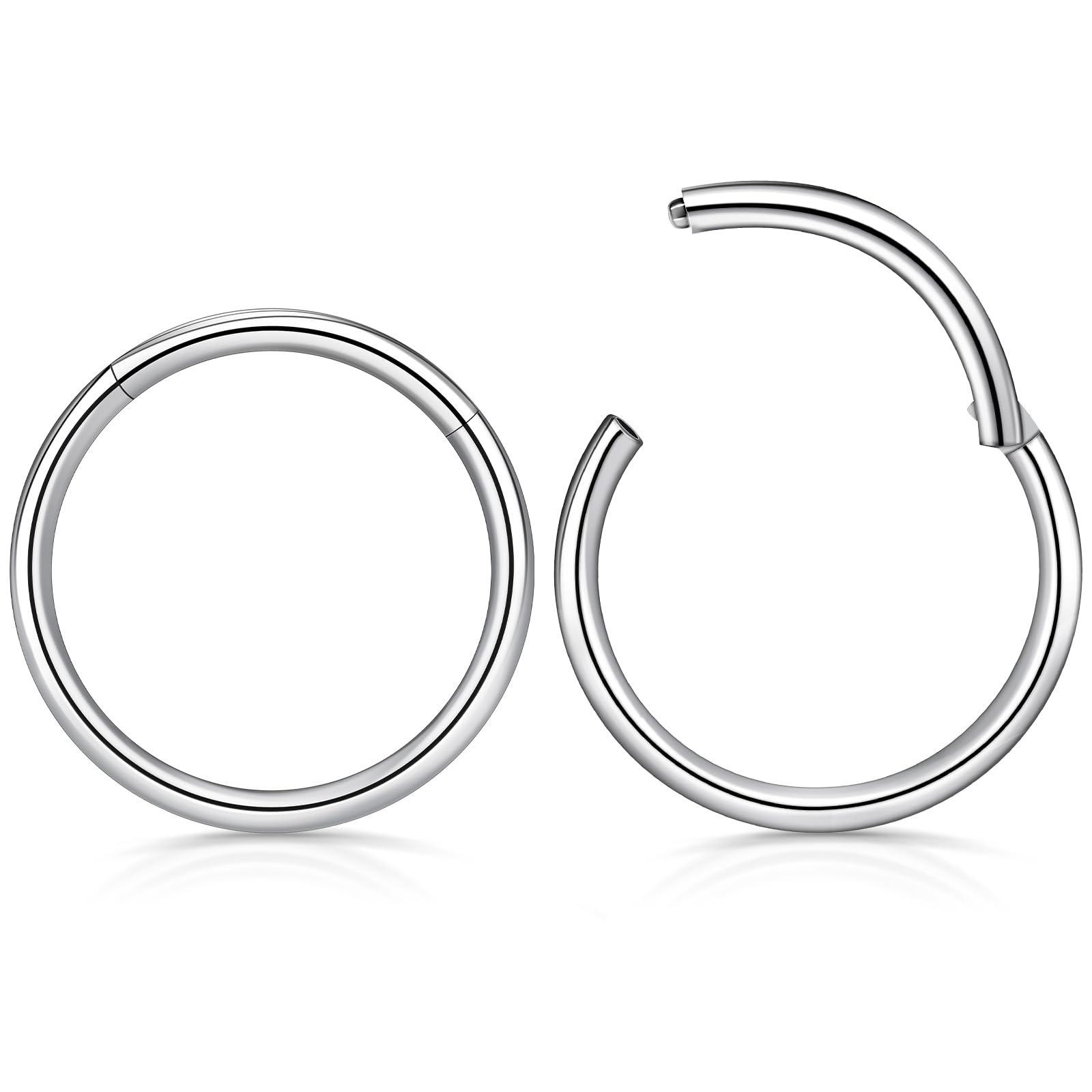 2pcs 316l Surgical Steel Nose Rings 20G 18G 16G Nose Hoop Diameter 6mm 7mm 8mm 9mm 10mm 12mm Septum Ring Cartilage Earrings Helix Tragus Conch Daith