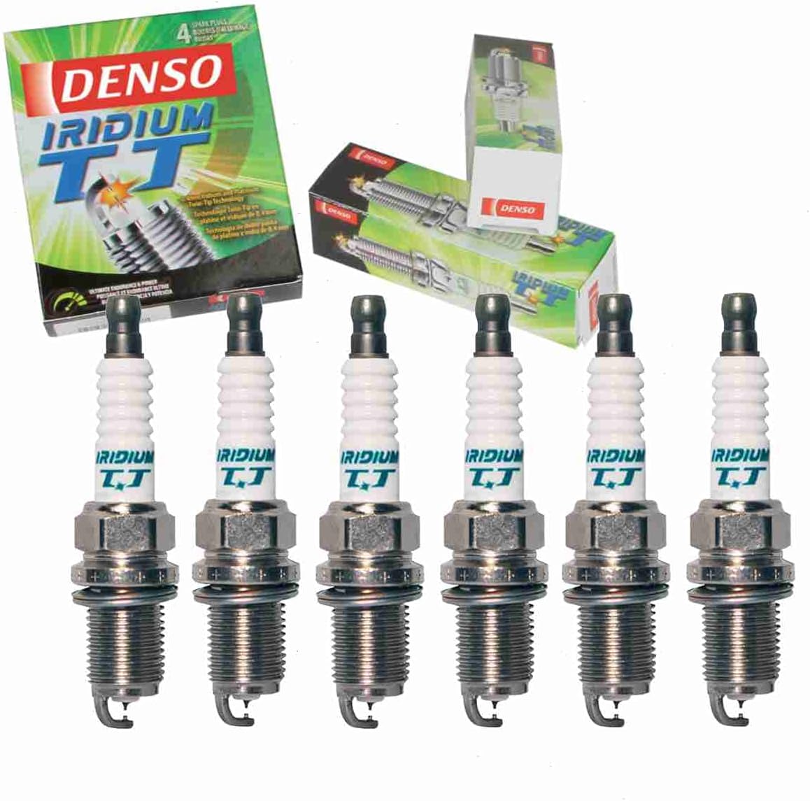 6 pc DENSO Iridium TT Spark Plugs compatible with Lexus IS300 3.0L L6 2001-2005