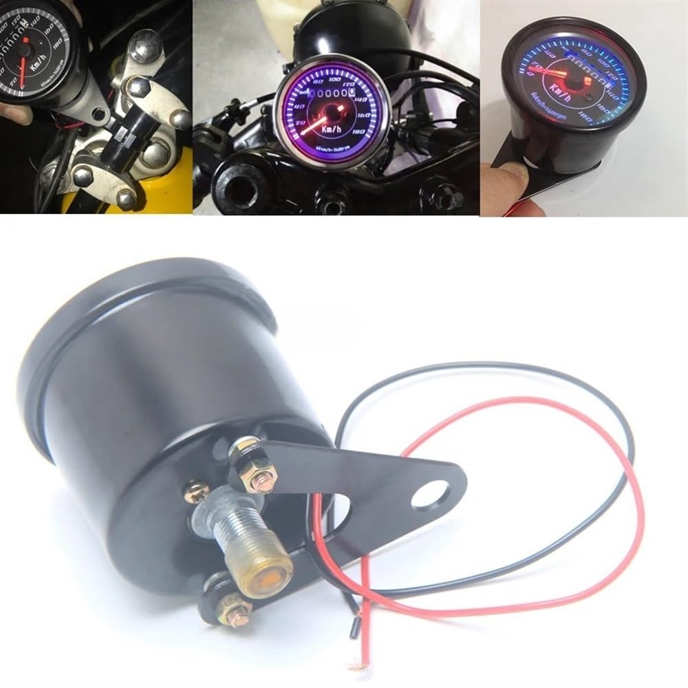 Motorcycle Odometer Gauge Universal Refit Motorcycle Tachometer Odometer Gauge Mechanics Tachometer Screen Indicator for ATV Bike Scooter Vintage