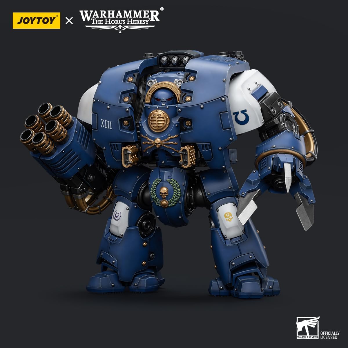 Warhammer 40k: Ultramarines Leviathan Dreadnought with Cyclonic Melta Lance and Siege Claw 1:18 Scale Action Figure