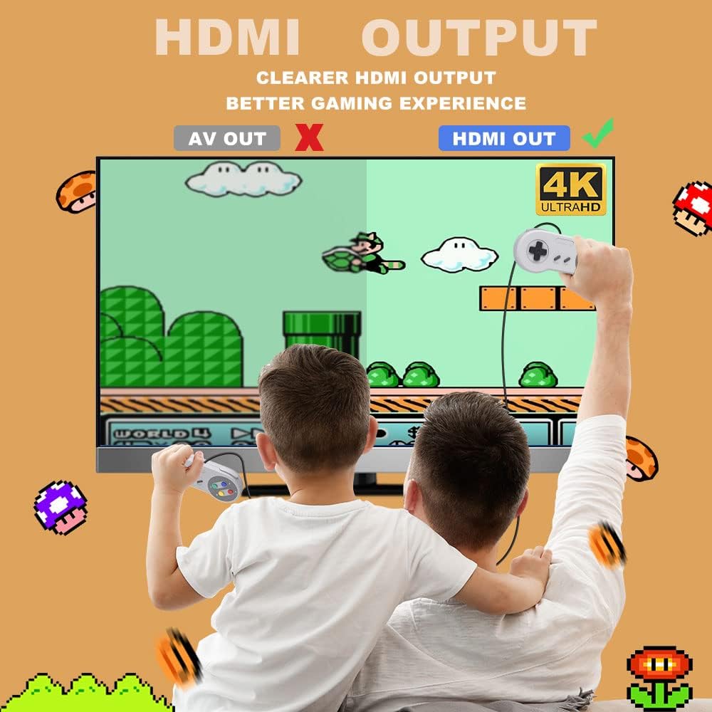 Super Retro Game Console Classic Mini HDMI System with Built in 821 Old School Video Games, Preloaded Entertainment Gaming System, Plug and Play : Video Games