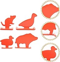 Vista 2 de Specialty Tools - 4 piezas de silueta de acero inoxidable, mini figuras de metal de cerdo, pato, ratón, letreros de mesa para ejercicio, hogar