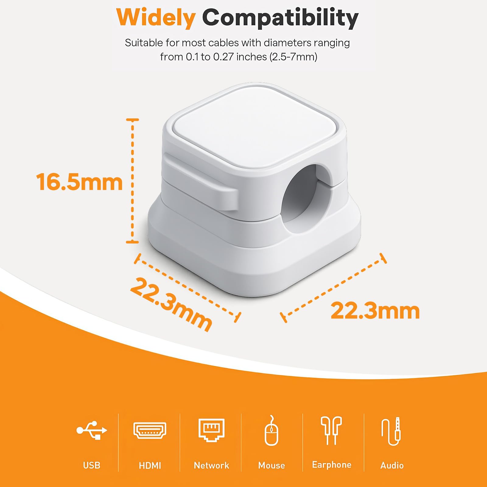 15 Pezzi Fermacavi Adesivo Bianco, Ferma Cavi, Magnetic Cable Holders,Ferma Cavi Scrivania,Reggi Cavo da Comodino,Clip Fermacavi,Ferma Cavo Adesivi,Reggi Filo Caricabatterie