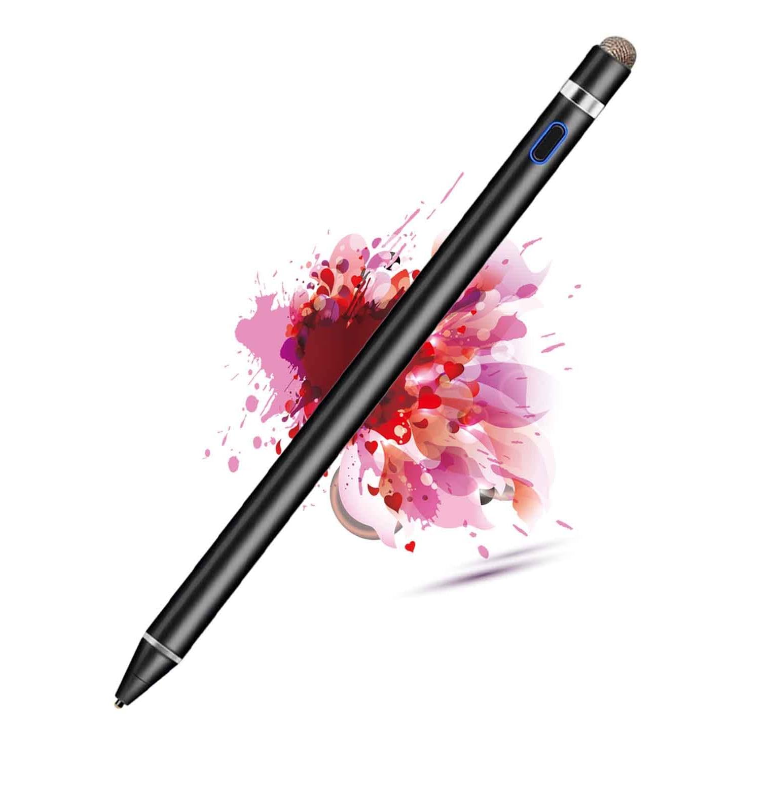 Active Stylus Pen for Touchscreen Drawing&Writing,High Sensitivity Rechargeable iPad Pencil with 1.45mm Fine Tip, Stylus Pen for iPad/iPad Pro/Mini/Android/Smartphones/Tablets/Laptop/iPhones/iOS