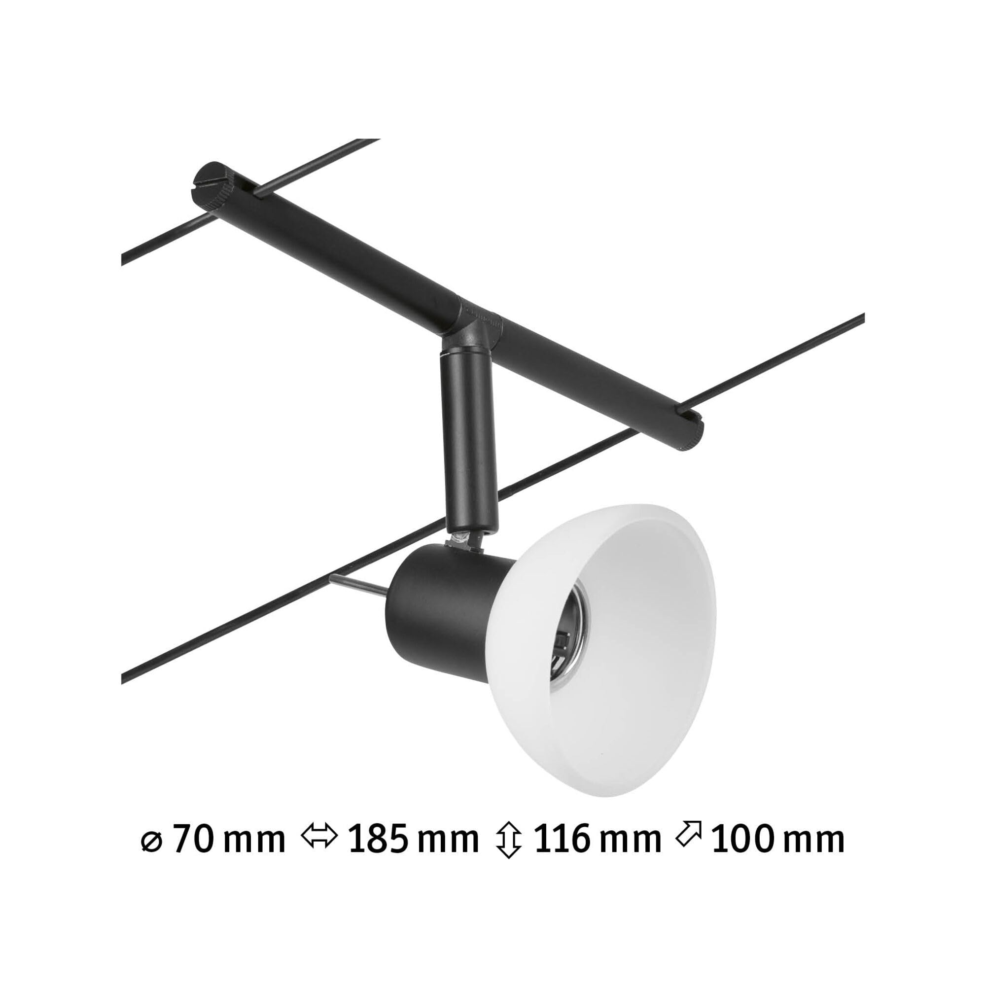 Paulmann 94451 CorDuo Système de Câbles Spot Sheela DC Individuel 10 watts max, Éclairage Extensible Noir Mat Matière Plastique GU5,3 Système de Câbles sans Ampoules