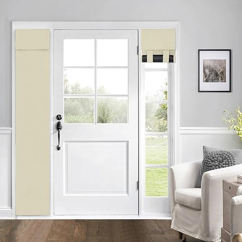 Miniatura 9 de Mecodeco Cortinas opacas para puerta, elegantes cortinas de puerta francesa para privacidad, paneles de puerta fáciles de instalar, cortinas de