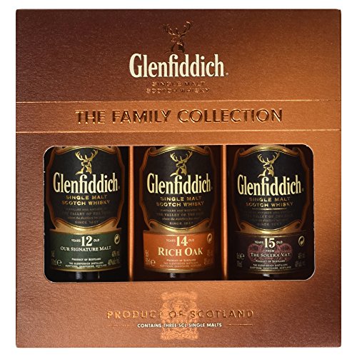 Glenfiddich Single Malt Scotch Whisky, 3 x 5cl