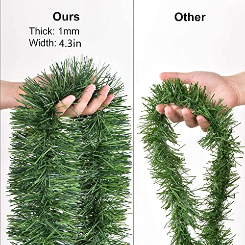 50Ft Christmas Green Garland For Christmas Decorations - Non-Lit Soft Green Holiday Decor For Outdoor Or Indoor Use - Premium Quality Home Garden Artificial Greenery Or Wedding Party Decorations. #TOP2