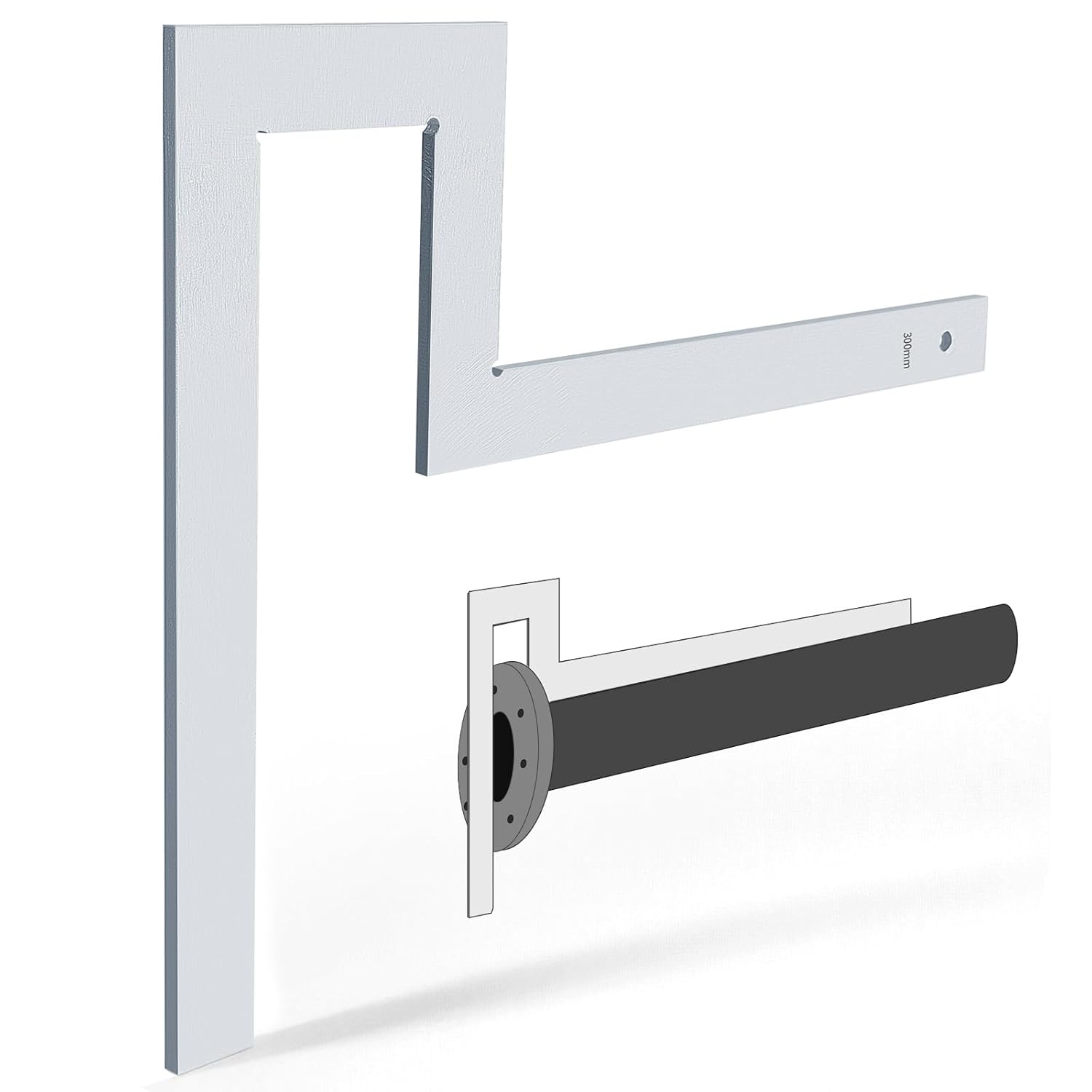 Flange Angle Square Heavy Duty Galvanized Carbon Steel Measuring Pipe Fitter Square Tool for Checking The Right Angle of Flange and Pipe Assembly (11.8 x 11.8 Inches/ 300 x 300 mm)