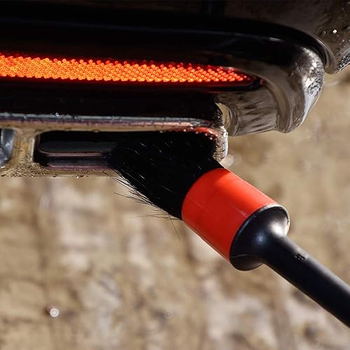 Miniatura 4 de Juego de cepillos de detalles, 5 tamaños diferentes, pelo de jabalí natural de primera calidad, mango de plástico, cepillos de detalles automotrices