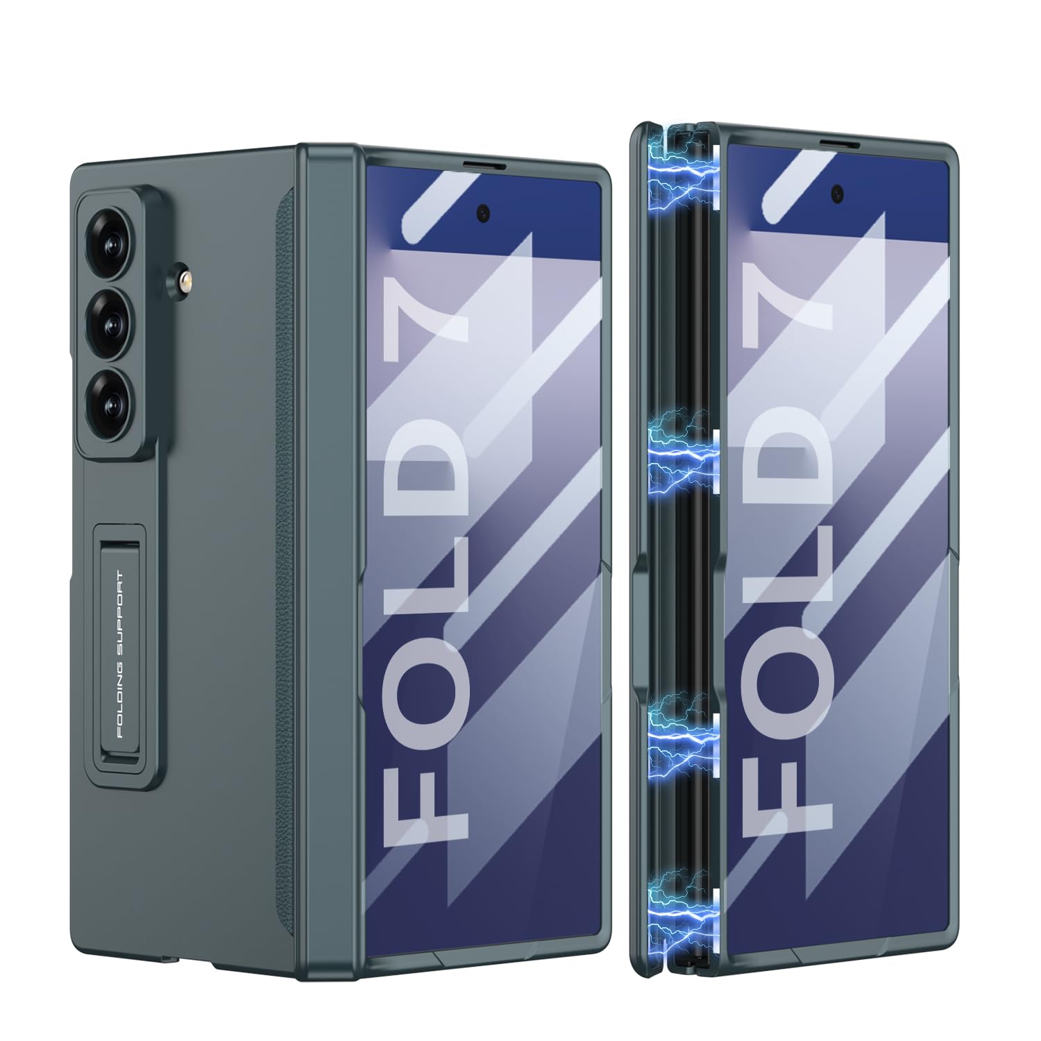 Coque Galaxy Z Fold 7 intégrale antichoc bleue avec protège-écran rigide - 8