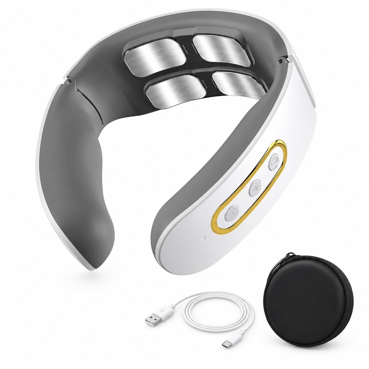 Masajeador Cervical Eléctrico con Calor 42°C, Masajeador de Cuello Recargable con 6 Modos y 9 Intensidades, Diseño Ergonómico en U, Portátil y Silencioso para Casa, Oficina y Viaje