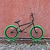 cubsala Freestyle BMX Bike, 20 Inch Yaphet Bicycle for Teen Beginner and Adult Riders, Bike with Hi-Ten Steel Frame, Black with Green Tires #3