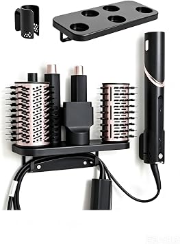 Hair Dryer Holder Wall Mount Compatible with Shark Flexstyle HD430 HD435 HD440BK, Wall Mount Holder for Attachment Curlers Brushes Diffuser Accessories