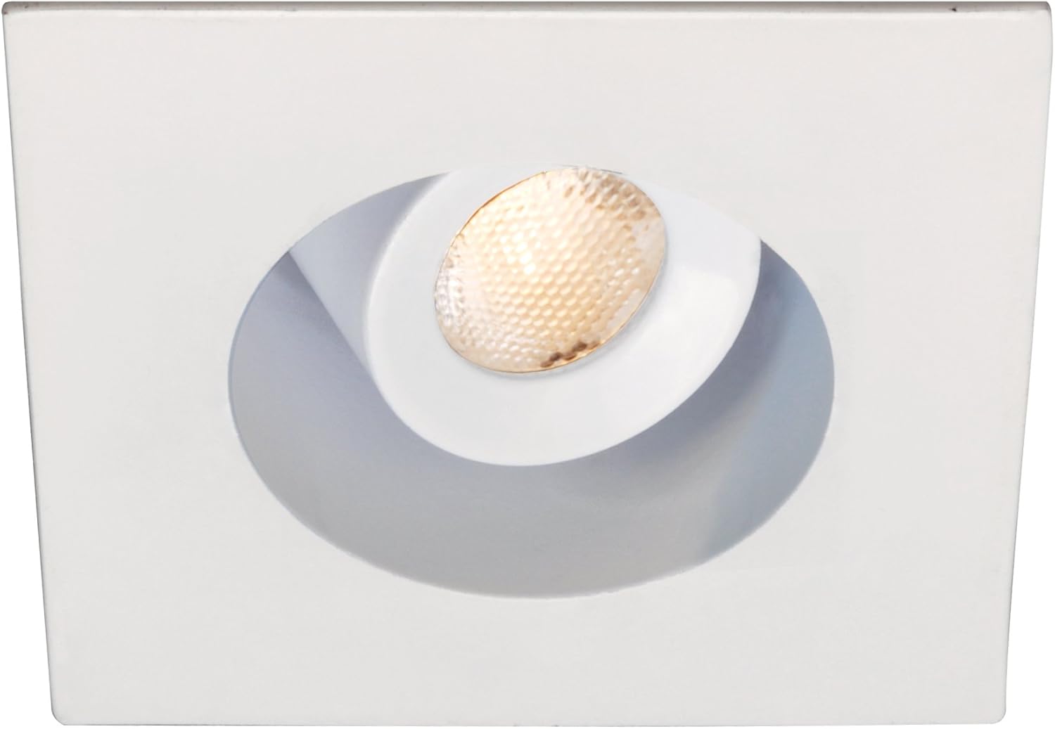 WAC Lighting HR-LED272R-27-GM LEDme Mini 2-Inch Recessed Downlight - 20-Degree Adjustable From Vertical - Square Trim - 2700K