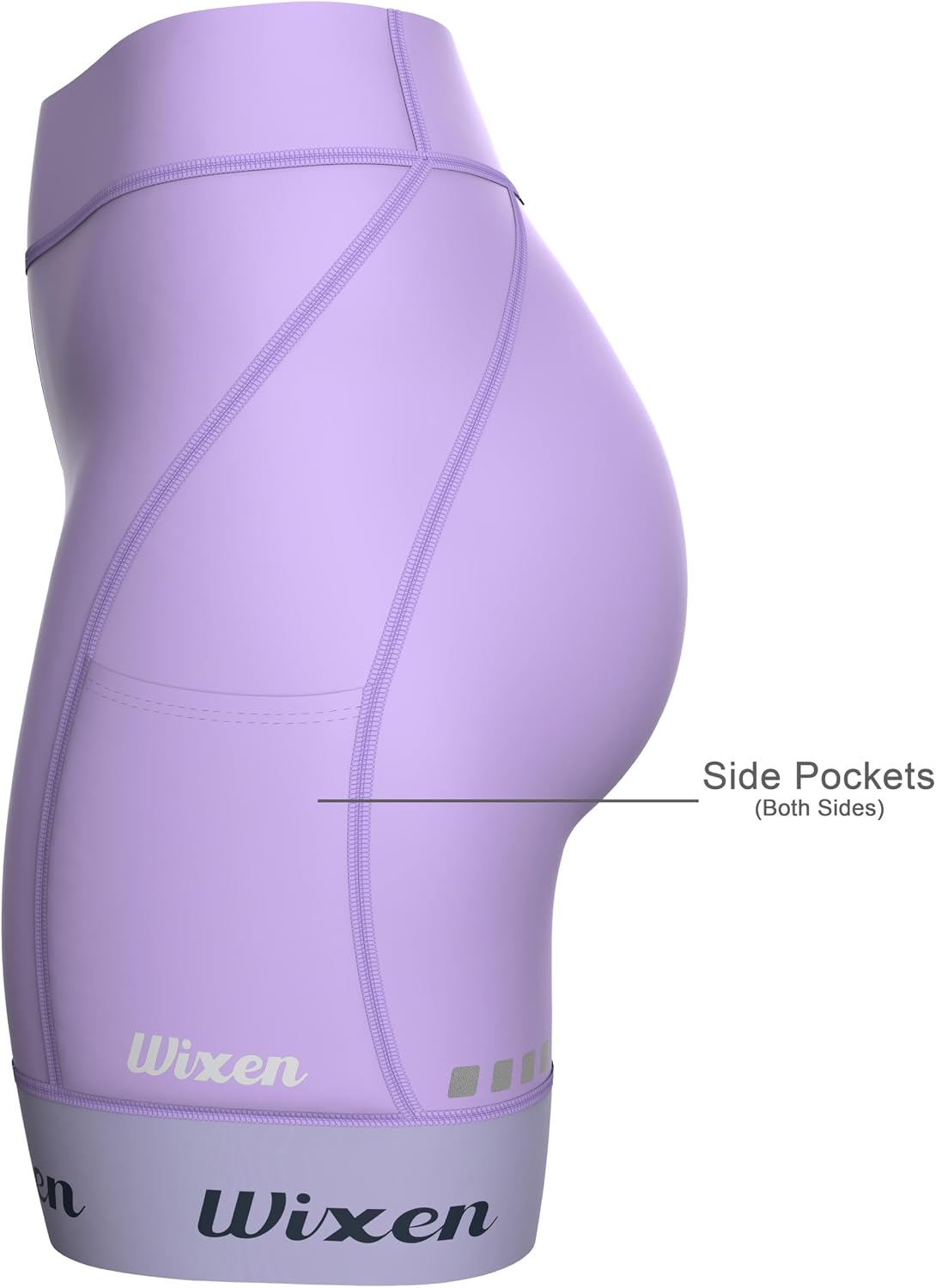 Wixen Women's 4D Padded Cycling Shorts with Pockets – High Waist, Moisture-Wicking Bike Underwear Biker’s Shorts