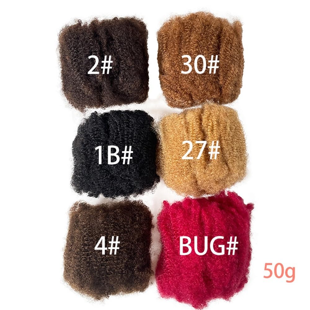 Täglicher Gebrauch 8 inch Afro Kinkys Bulk Human Hair 50g/Pack, for Mini Twists, Braiding, Micro Locs(4#)