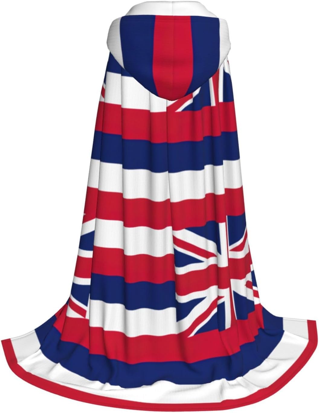 Hawaii Flag print Wizard Hooded Robe Medieval Cape Renaissance Cloak for Men Women Halloween Costume