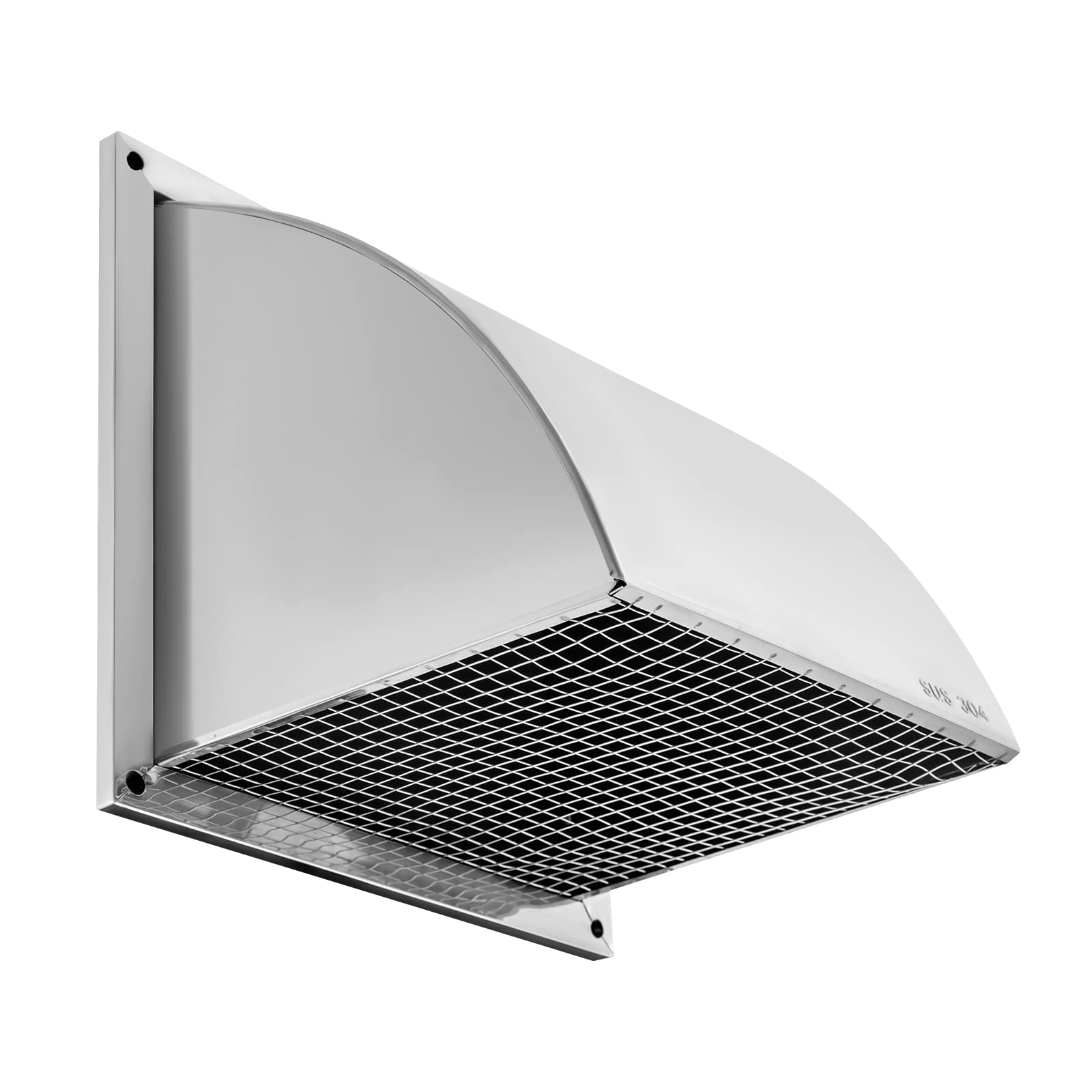 Upgraded 10 Inch Hooded Wall Vent, Outdoor Wall Exhaust Vent Cover Wall Cap With Screen & Damper For Exterior Kitchen Range Hood, Ventilation Dryer, HVAC Duct Air Exhaust, Galvanized Steel, Black - View #6