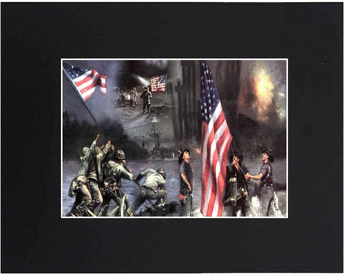 Amazon.com: New York Firefighters Raising Flag 9/11 NYC 8x10 Silver ...