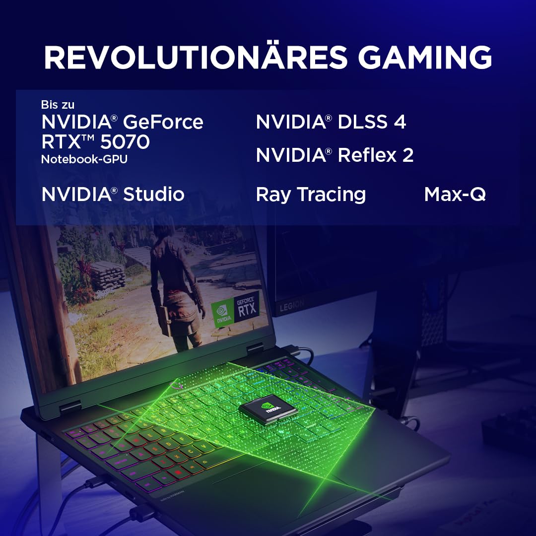 Lenovo Legion 5i Gaming AI Laptop | 15.1" WQXGA 165Hz OLED Display | NVIDIA GeForce RTX 5070 | Intel Core i7-13650HX | 32GB RAM | 1TB SSD | Win11 | QWERTZ | Eclipse Black | 3 Monate GamePass