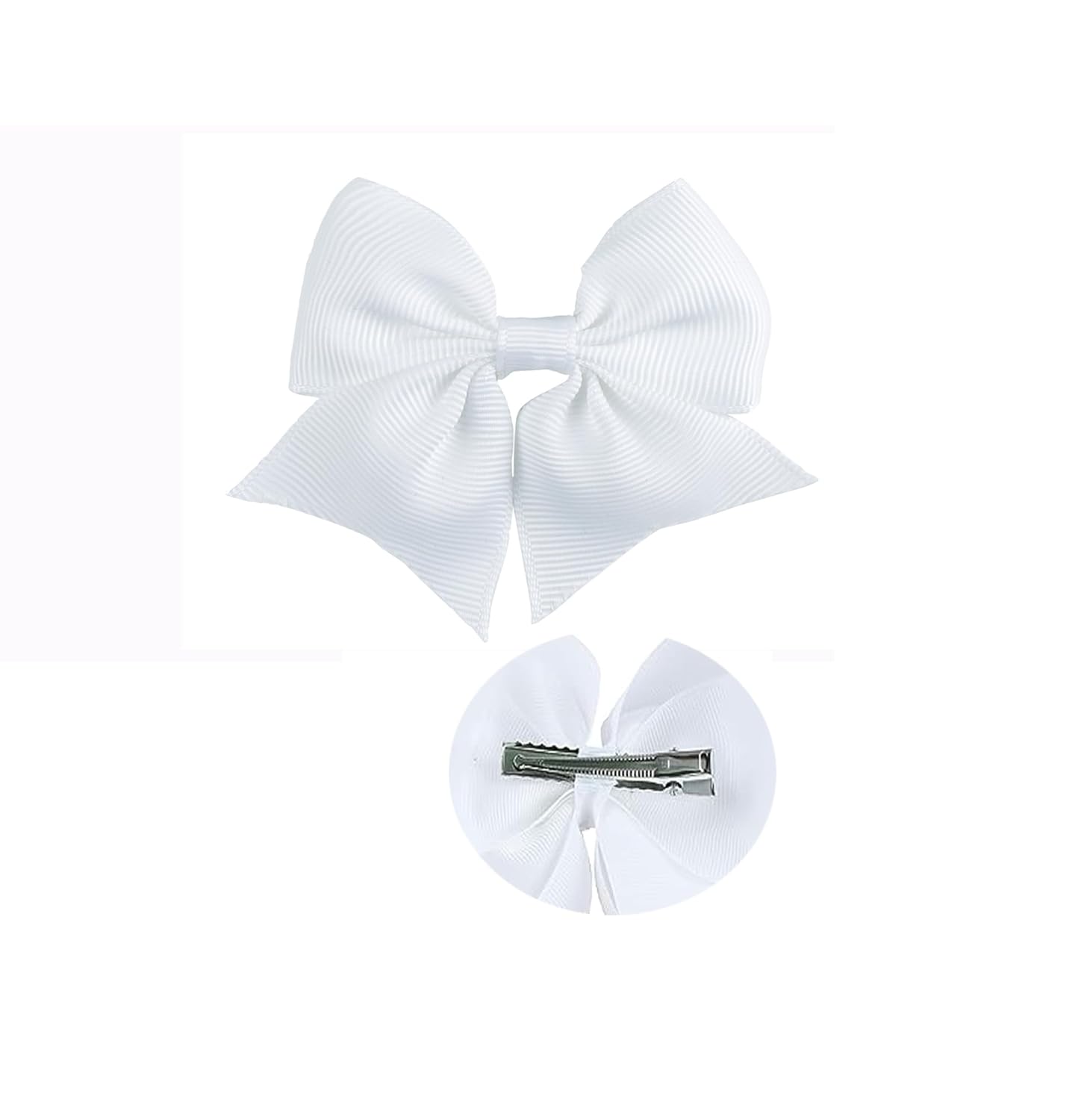6 pcs White 2.1 Inch Baby Girl Toddlers Hair Bows Clips Mini Hairpin Headwear Kids Hair Clip for Girls.(FJ73) (6 pcs White)