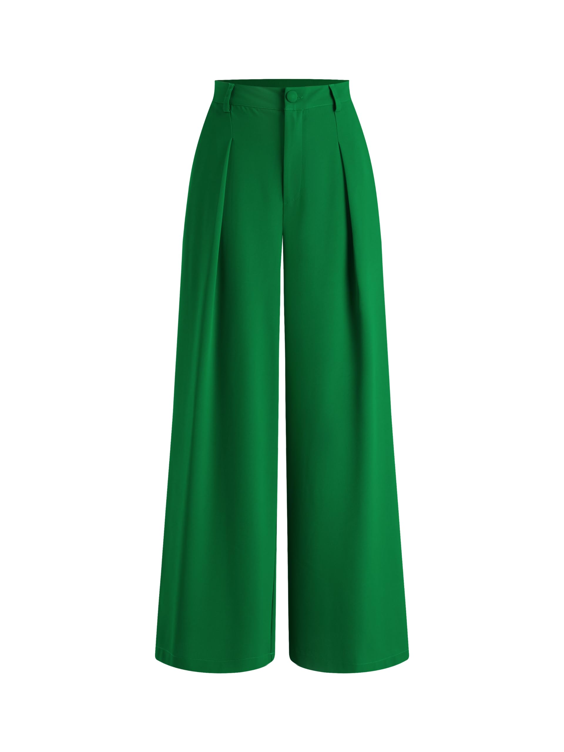 CIDER High Waist Solid Zipper Wide Leg Trousers