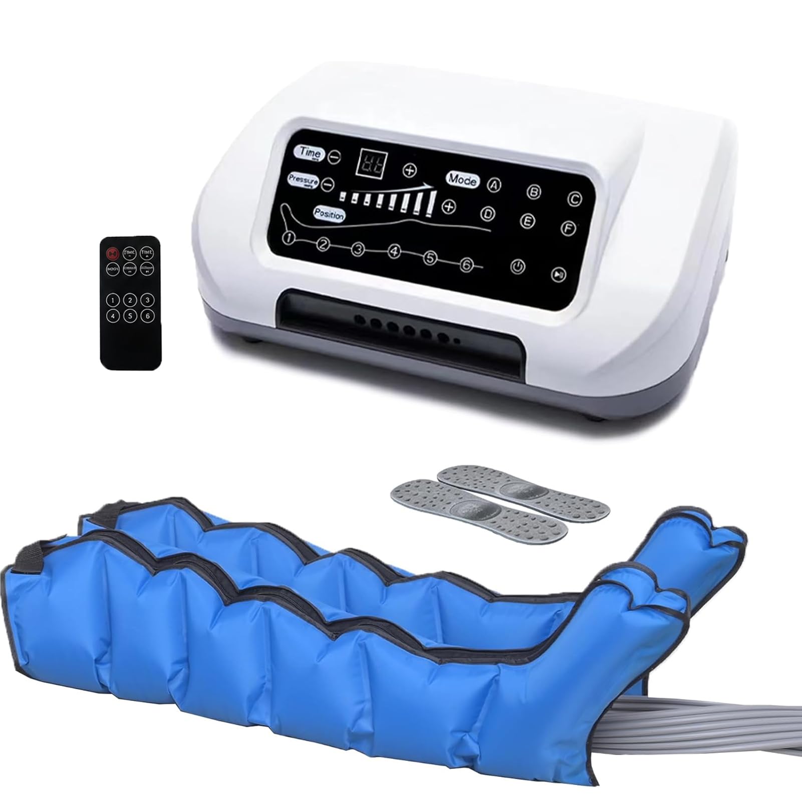 6 Cavity Pressotherapy and Lymphatic Drainage Suit | L/XL Pressotherapy Full Body Electric Air Compression Leg Massager for Pain and Circulation Swollen Legs, Edema, Muscle Relief Fast Recovery