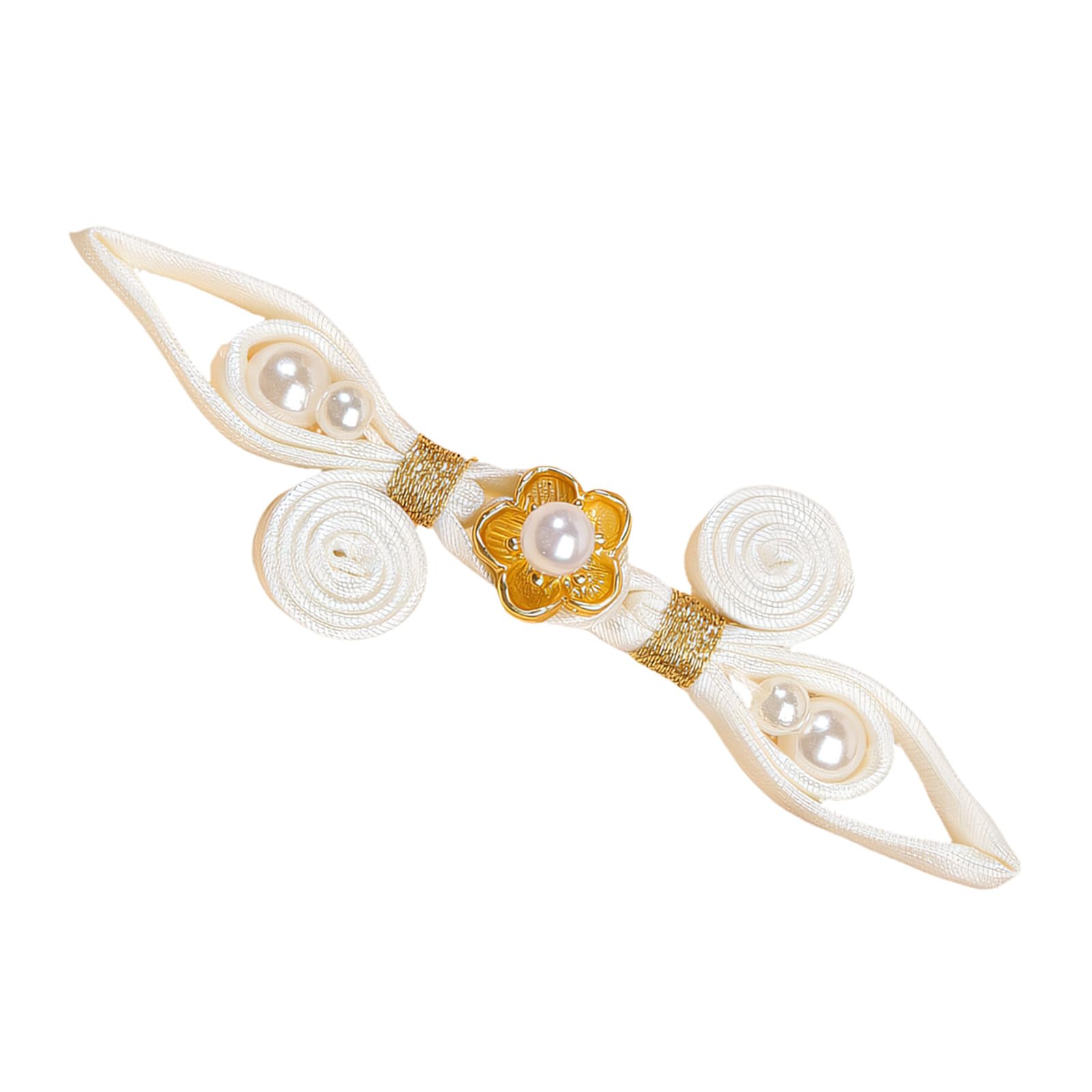 APGLSXY Qipao Frog Button Closure Decorative Corded Sewing Trim with Faux Pearl Accent for Costume and Traditional Garment Detail Garment Embellishment Faux Pearl Knot Button Corded