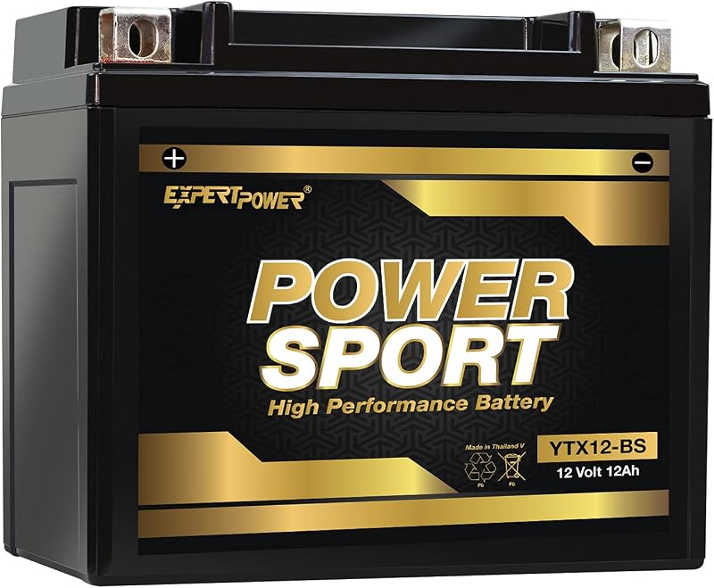YTX12-BS AGM Motorcycle Battery 12V 12Ah Powersports ATV Battery - Sealed Lead Acid, Maintenance-Free for Motorcycles & UTVs, Recon, Scrambler, Mongoose, People 250