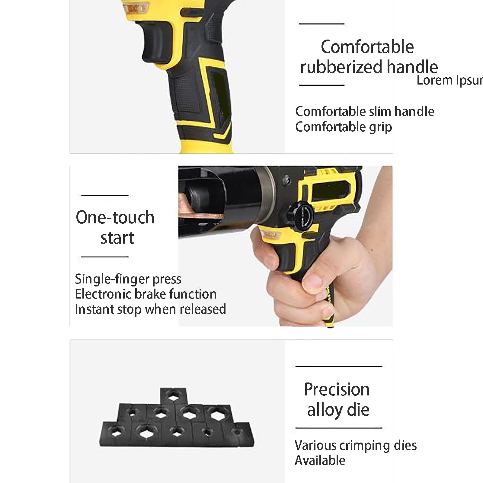 Pinza Idraulica Senza Fili (ricarica Elettrica), Corsa Di Lavoro: 17 Mm/Potenza: 75 KN, Batteria Rimovibile Da 3,0 Ah, Impugnatura Antiscivolo, Per Rame,300 model