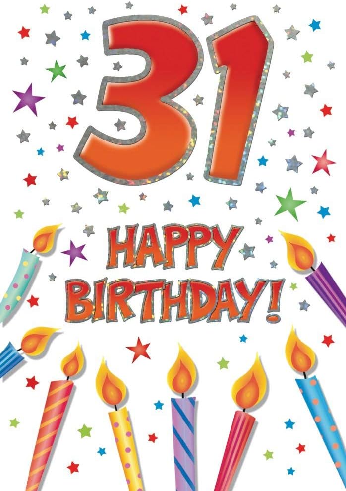 Piccadilly Greetings Modern Milestone Age Birthday Card Age 31-7 x 5 inches