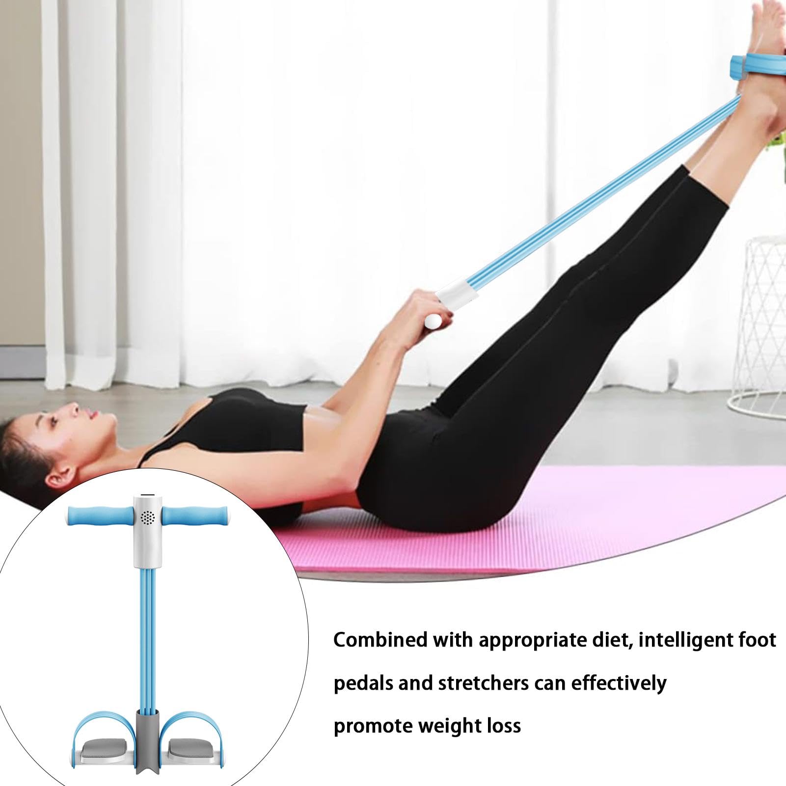 Fascie Di Resistenza Per Piedi E Addominali Saludea - 4/6 Elastici, Con Pedali E Maniglie, Per Allenamento A Casa