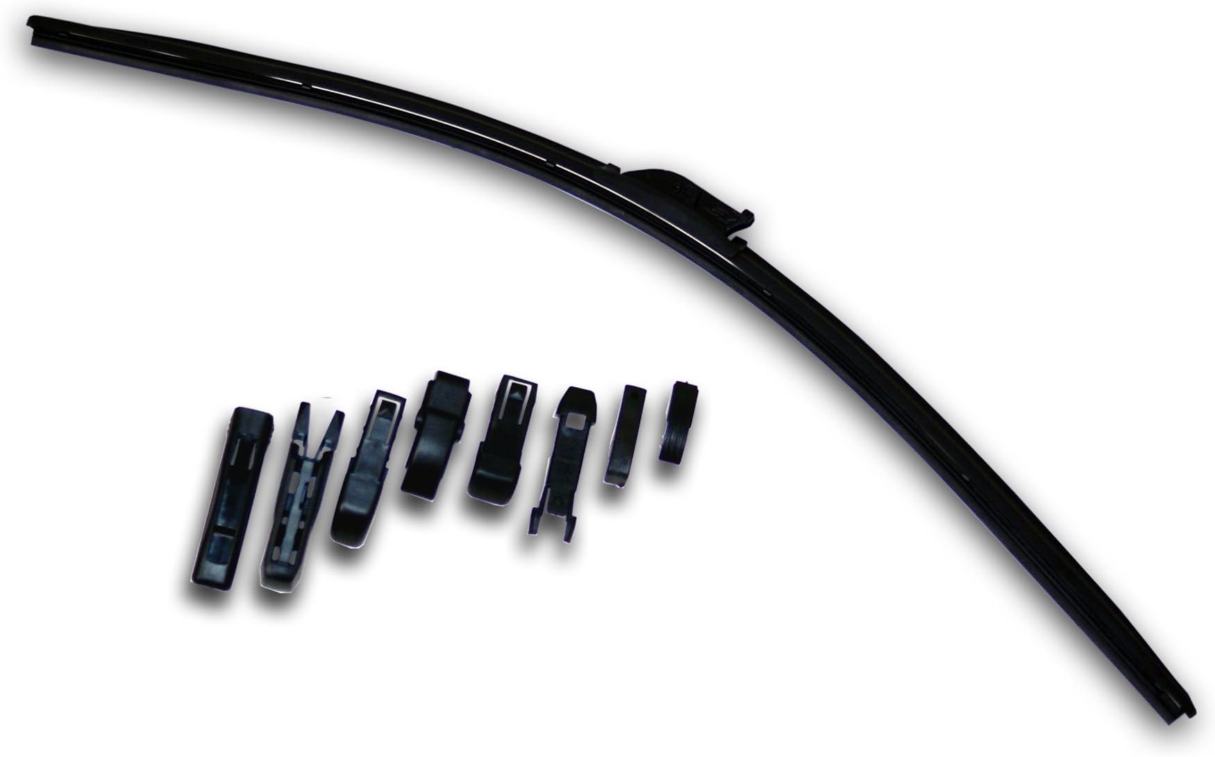 TuningPros WBU-D22 Multiple Adapter Bracketless Windshield Wiper Blade, 22" (550mm) Driver Side, Set of 1